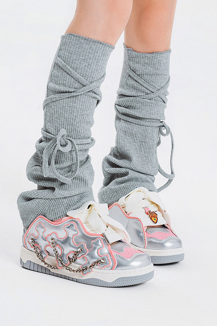 Cross Chain Pink Sneakers