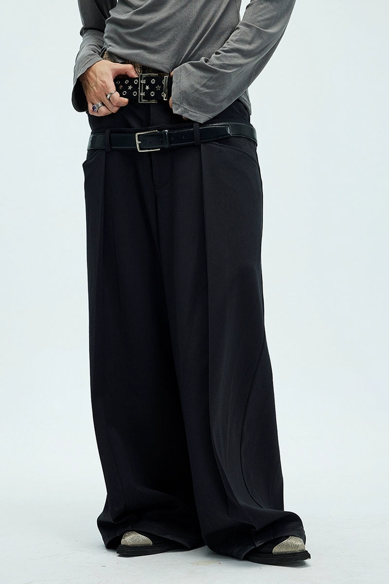 Double Waistband Baggy Trousers