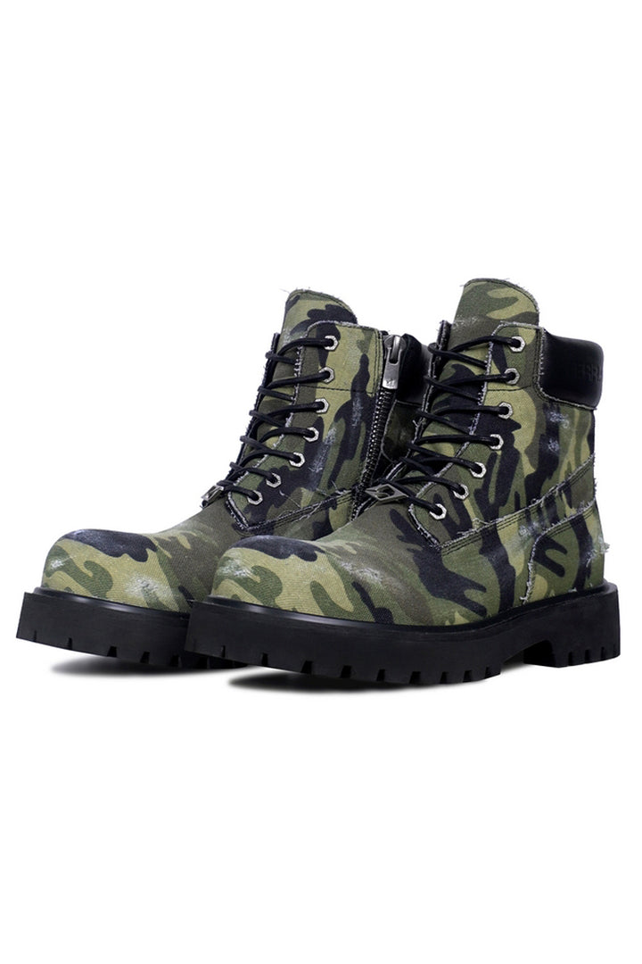 Camo Distressed Work Boots