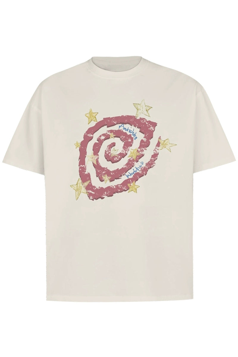 Psychedelic Swirl Star Print T-Shirt