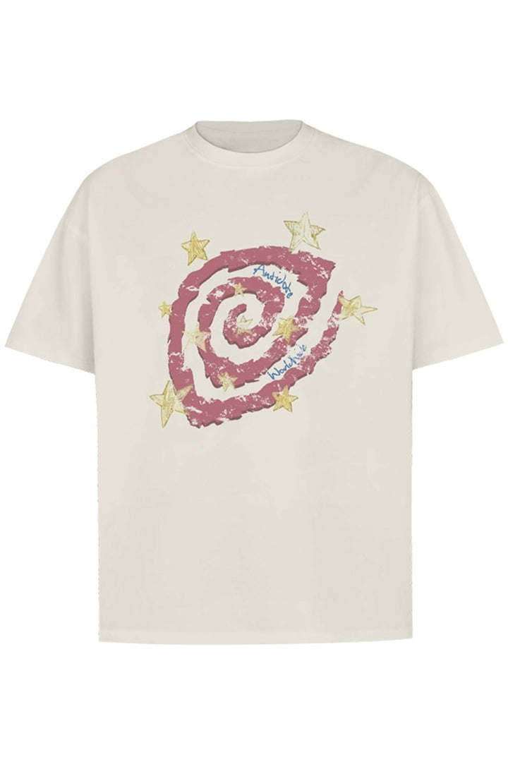 Psychedelic Swirl Star Print T-Shirt