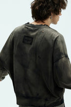 Distressed Washed Baggy Sweatshirt