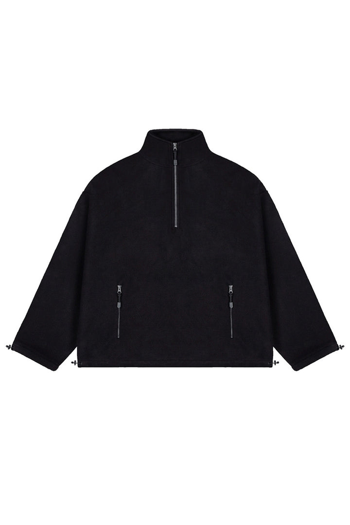 Oversized Half-Zip Fleece Sweatshirt