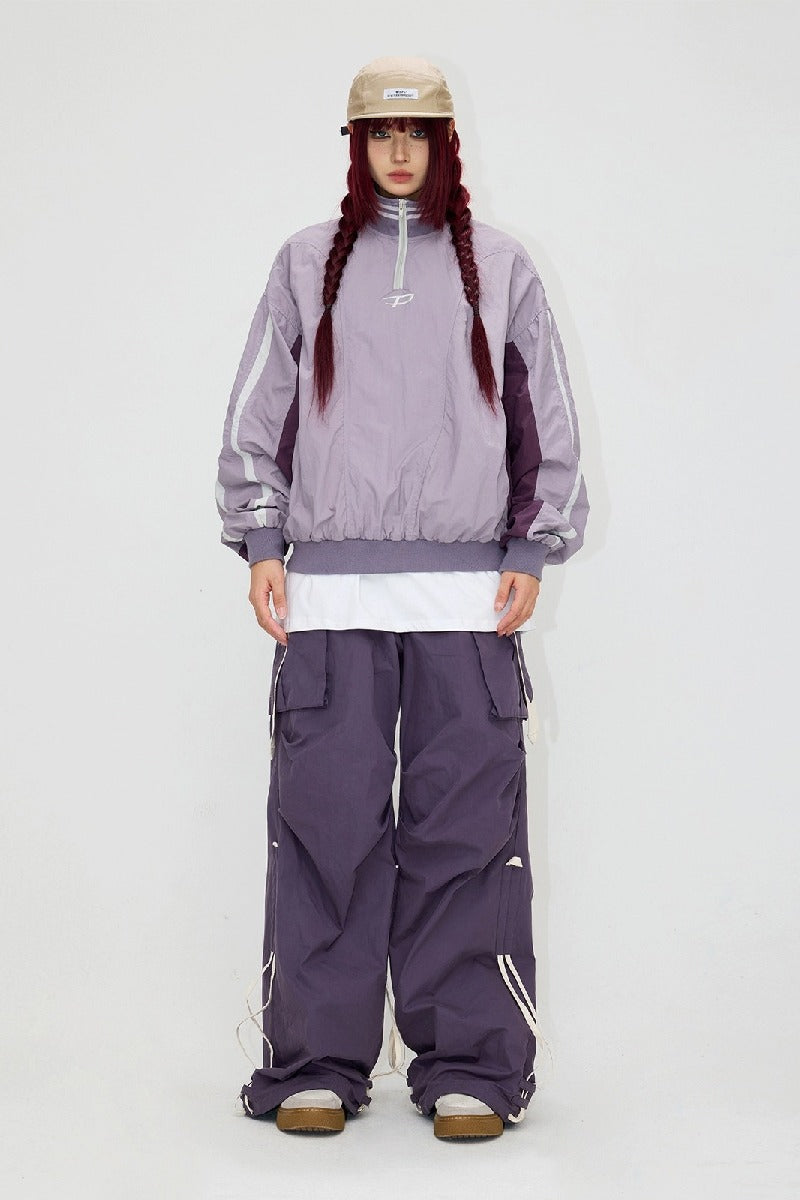 Vintage Colorblock Pullover Jacket