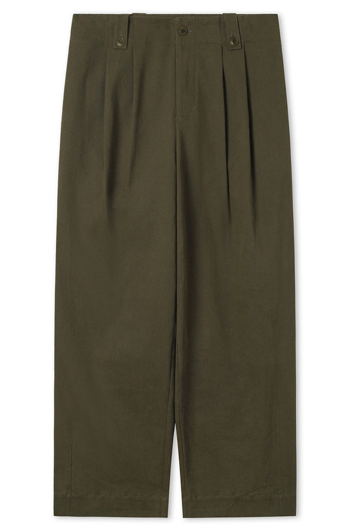 Wrinkle-Resistant Pleated Relaxed Trousers