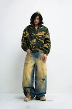 Punk Camo Scratched Hoodie