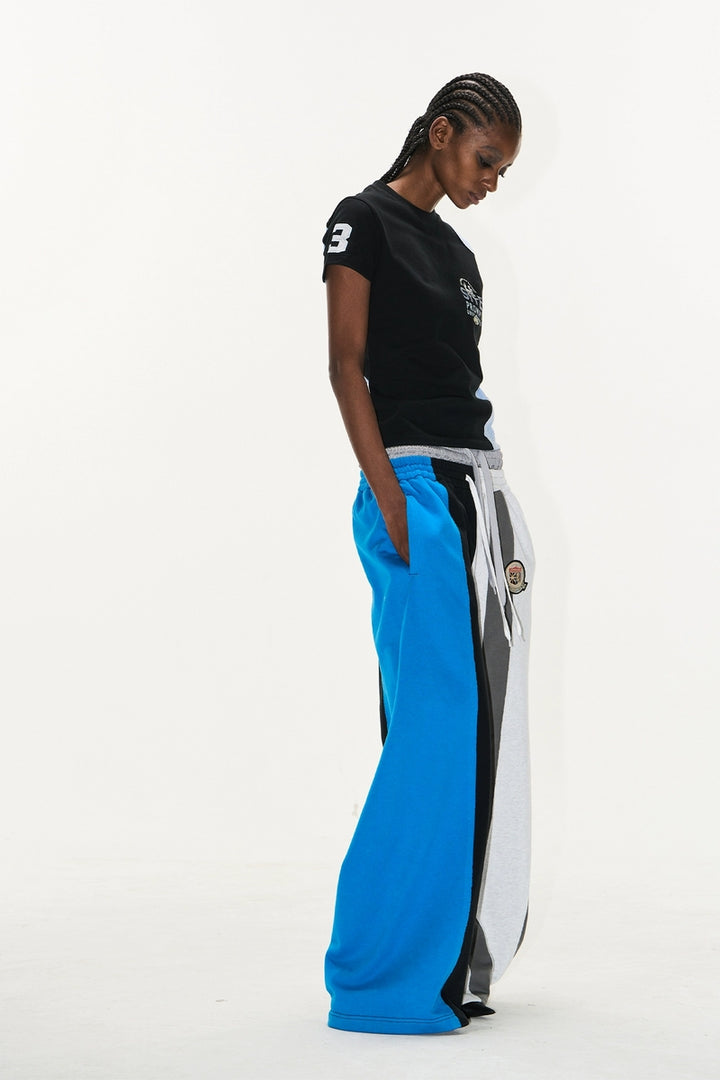 Double-Waist Embroidered Jogger Pants