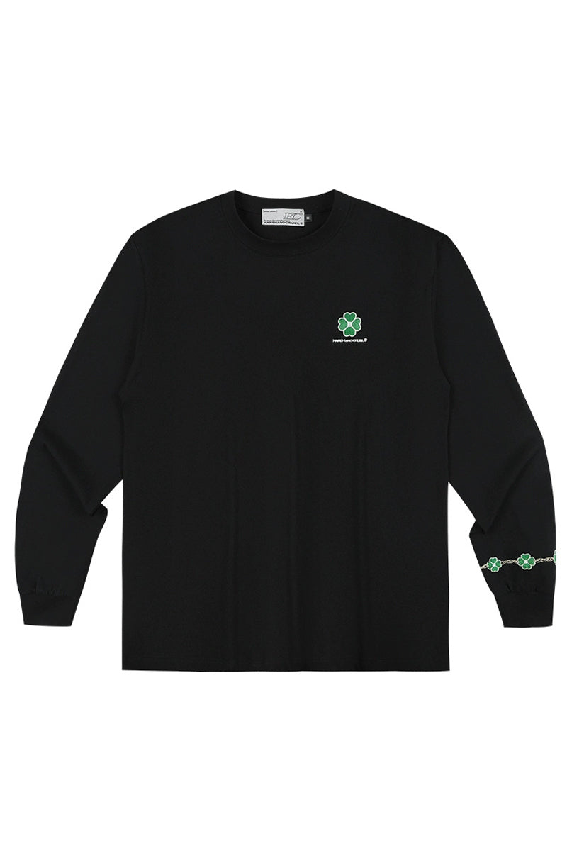 Clover Embroidery Long Sleeve Tee