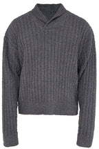 Textured Shawl Collar Sweater