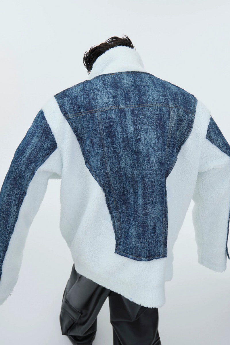 Sherpa Lined Denim Layered Jacket