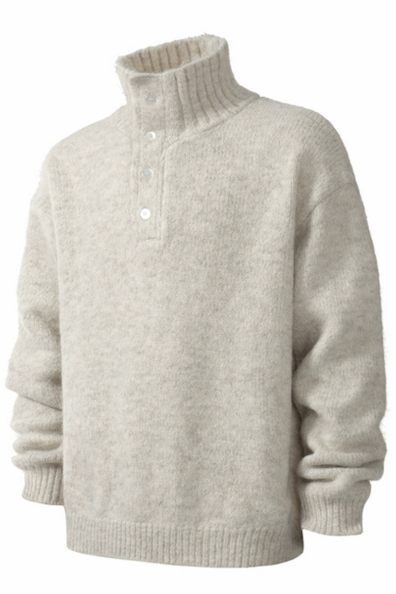 Wool Blend Button Sweater