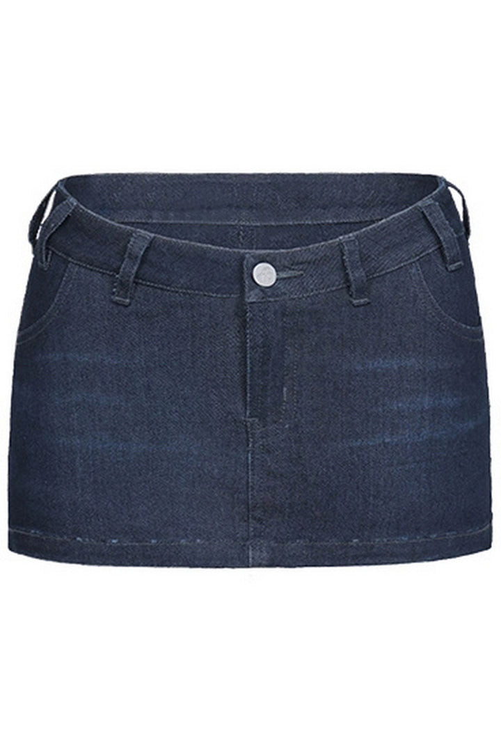 Low-Waist Denim Mini Skirt