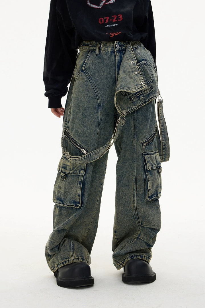 Vintage Multi-Pocket Overalls