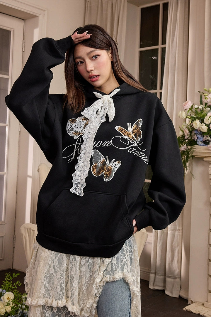 Burnt Lace Butterfly Hoodie