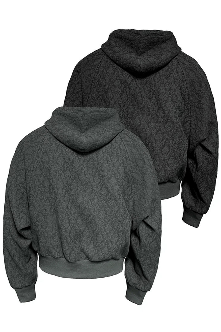 Textured Zipper Hoodie