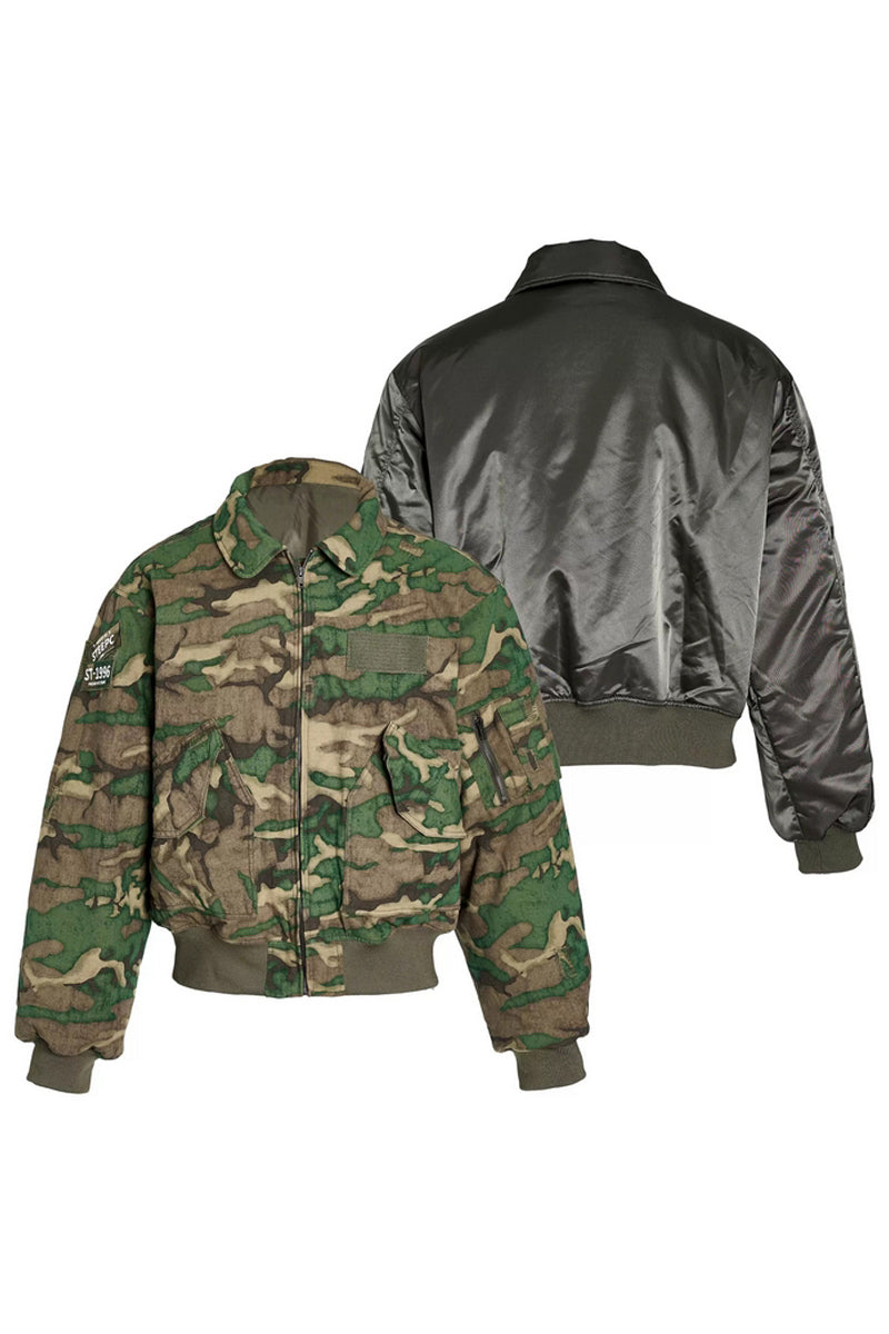 Military Green Patchwork MA2 Jacket