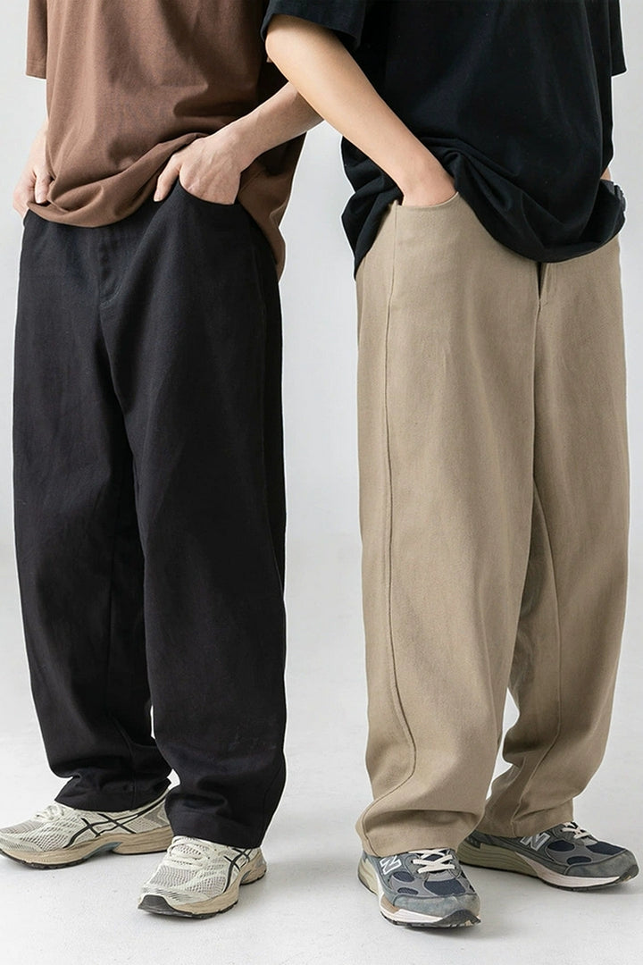 Washed Cotton Relaxed Trousers