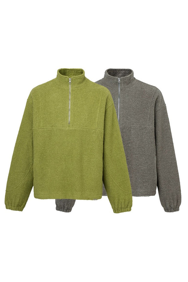 Wool Fleece Half-Zip Jacket