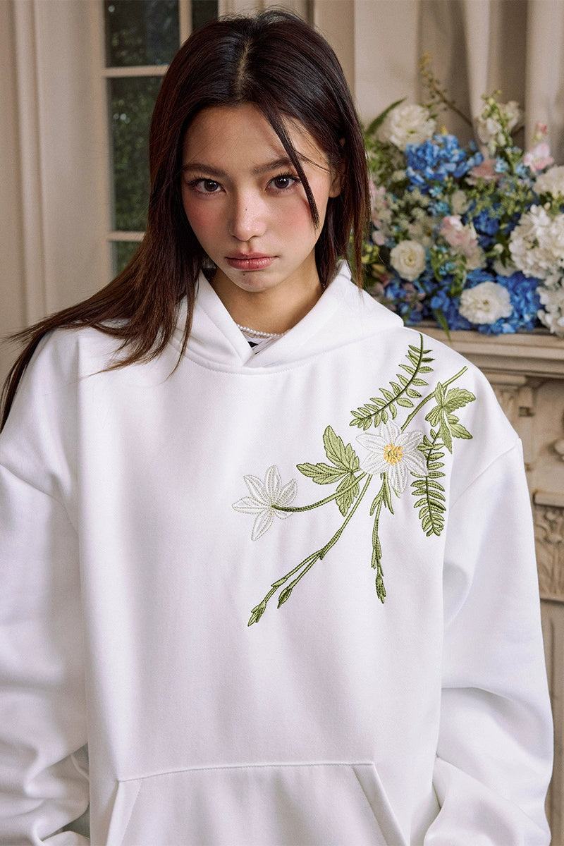Plant Embroidered Logo Hoodie - Harsh and Cruel – Copping Zone