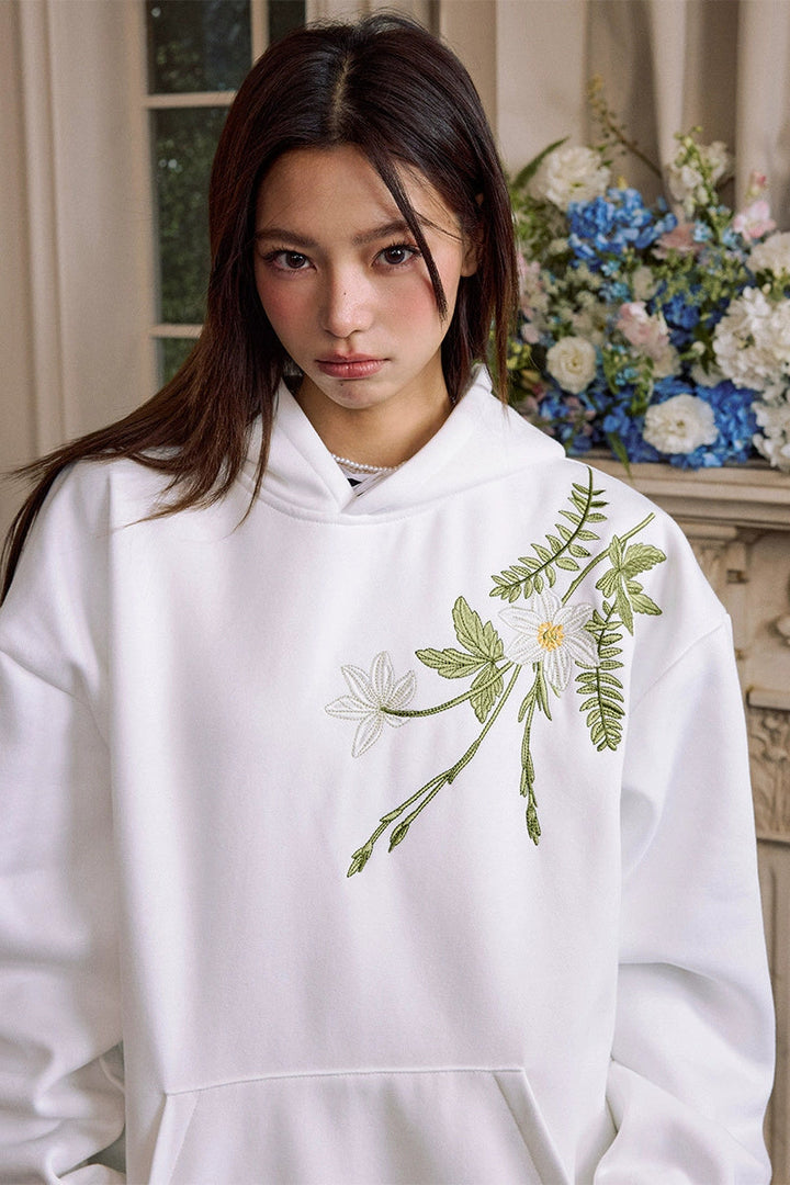 Plant Embroidered Logo Hoodie