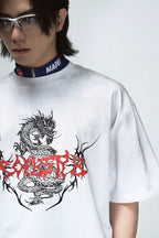 Vintage Dragon Print Oversized T-Shirt