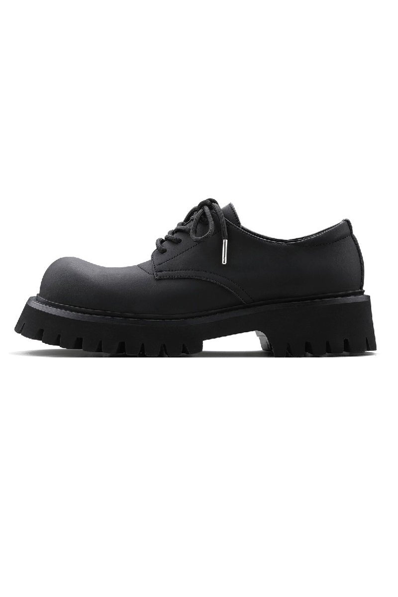 Carbon Black Derby Platform Shoes