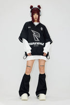 Embroidered Badge V-Neck Sweatshirt