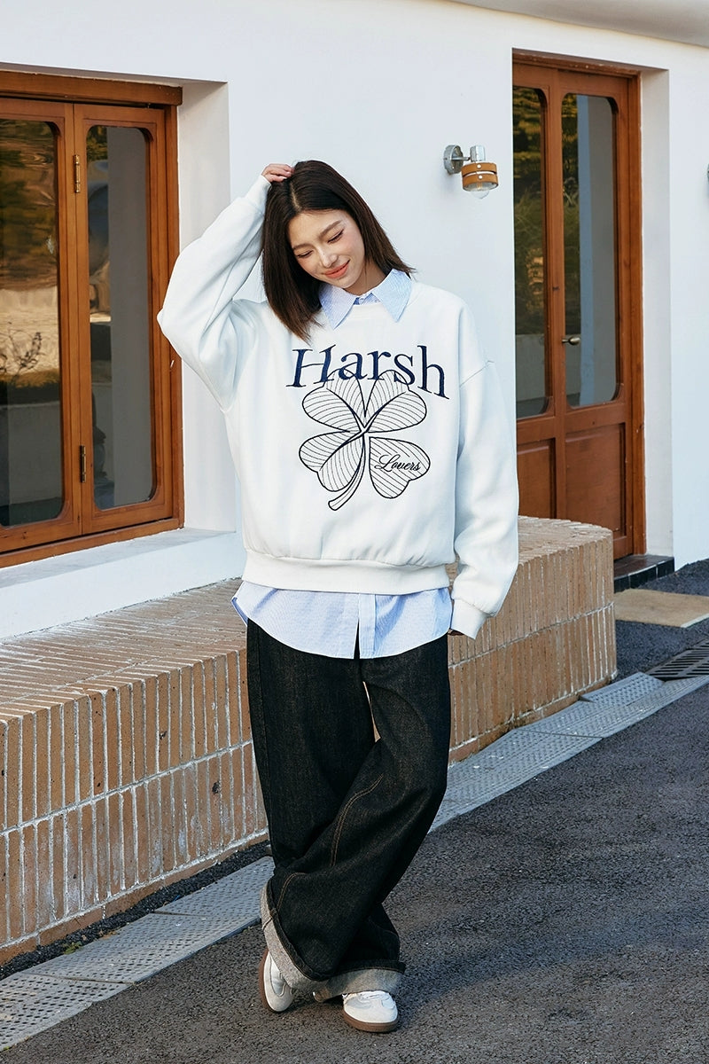 Four-Leaf Clover Pullover Sweatshirt