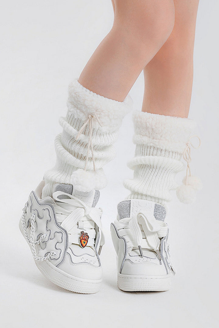 Cross Chain White Sneakers