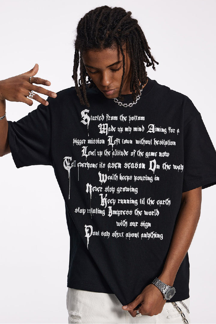 Poetry Print Hip Hop T-Shirt