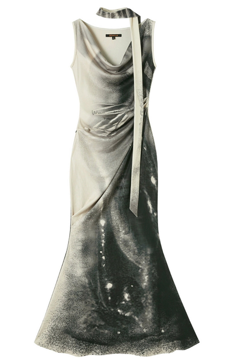 cowl neck silver slip dress Satin Cowl Neck Mini Slip Dress Satin Silver Light Grey Slip Dress Grey Mini Dress Cowl Neck Dress Satin Mini Dress