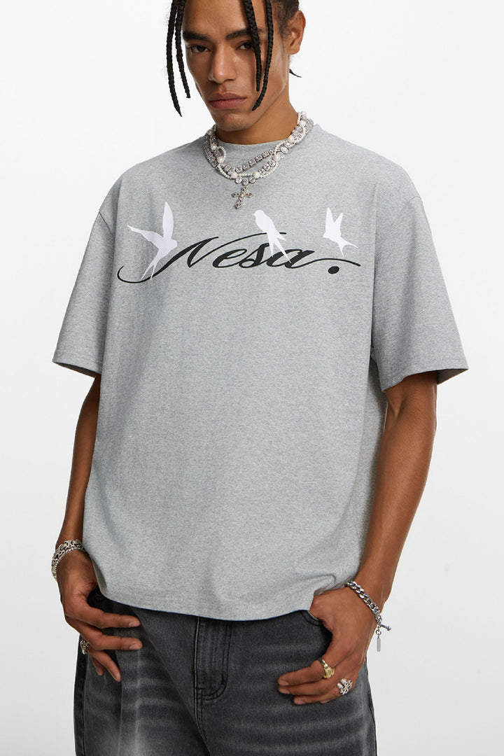 Swallow Print Graphic T-Shirt