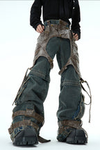 Detachable Patchwork Vintage Jeans