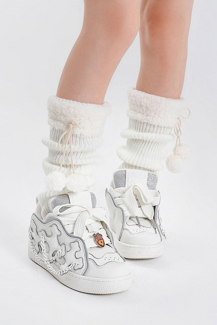 Cross Chain White Sneakers