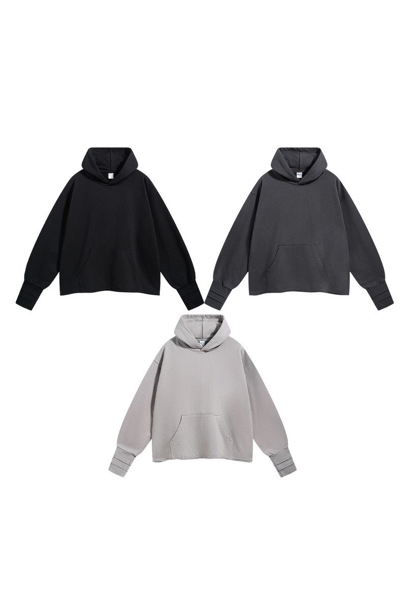 Finger Cutout Hem Hoodie