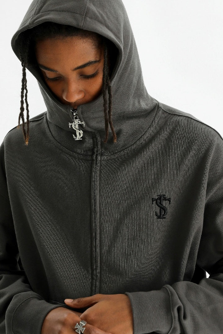 Zip Hooded Mask Sweatshirt