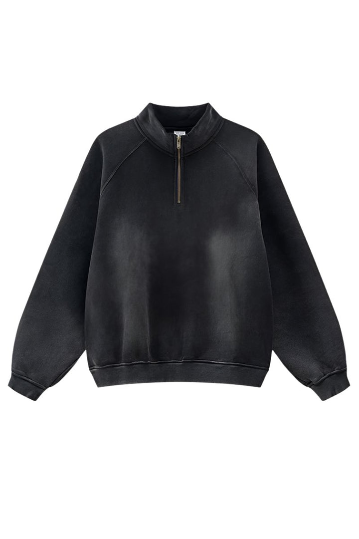 Half-Zip Stand Collar Fleece Sweatshirt