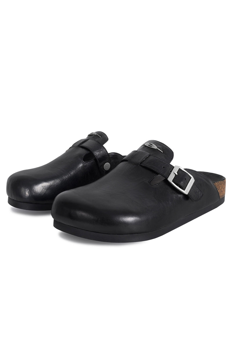 Leather Clog Mule Shoes