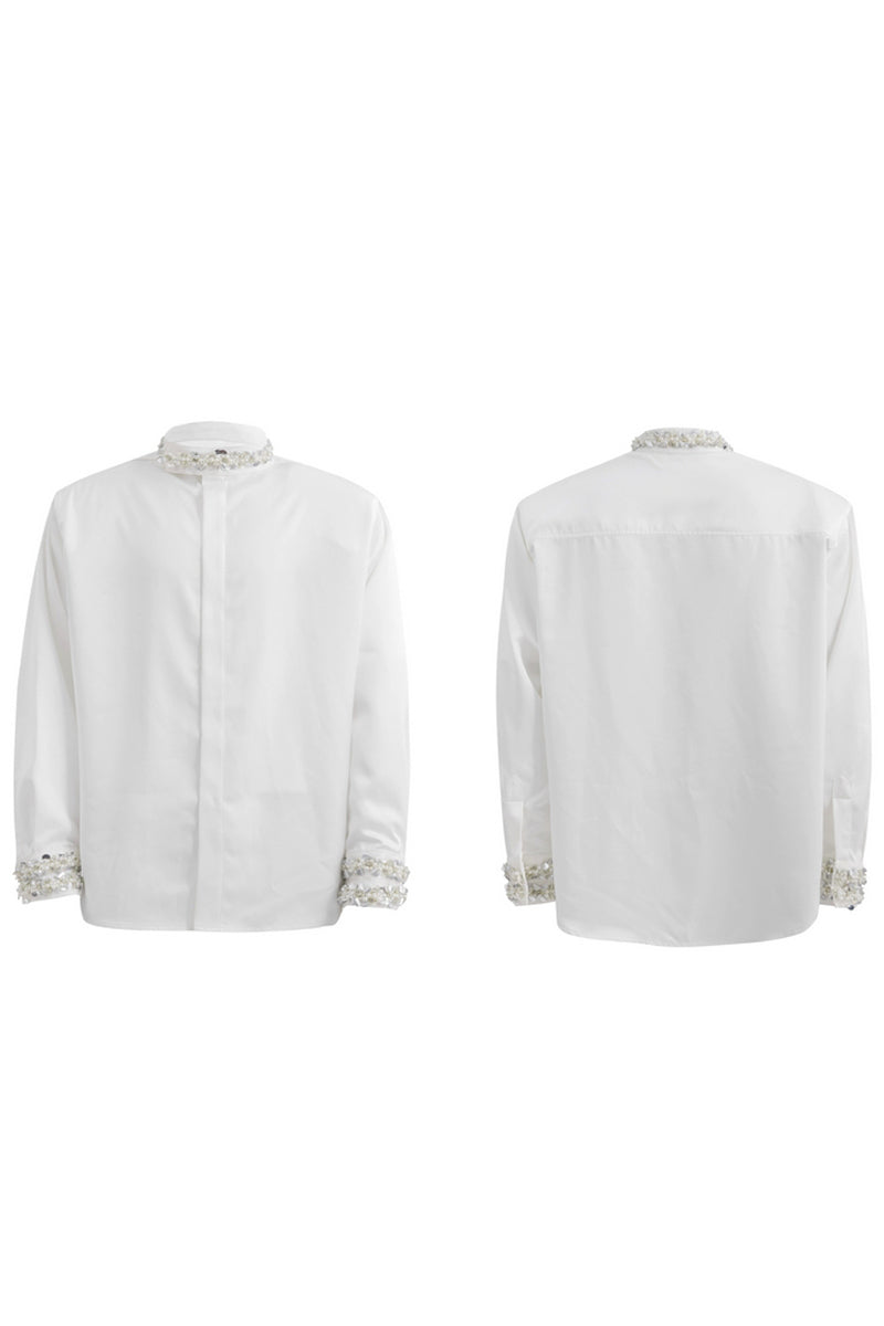 Rhinestone Satin Luxury Shirt