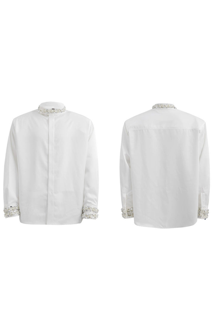 Rhinestone Satin Luxury Shirt