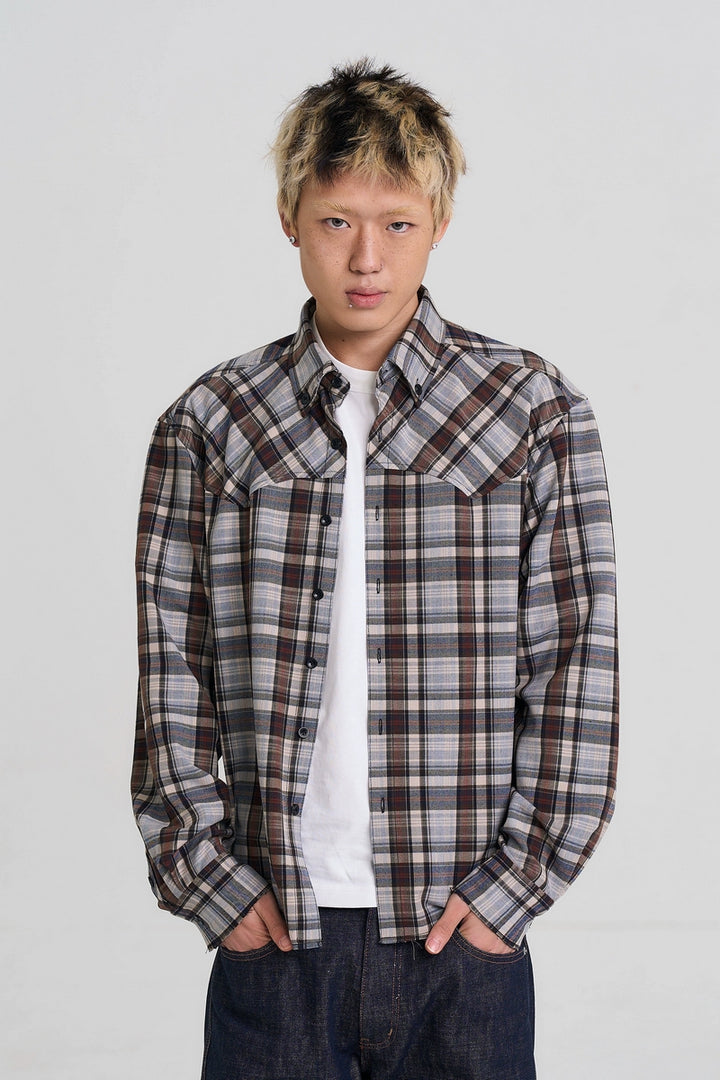 Plaid Frayed Edge Shirt