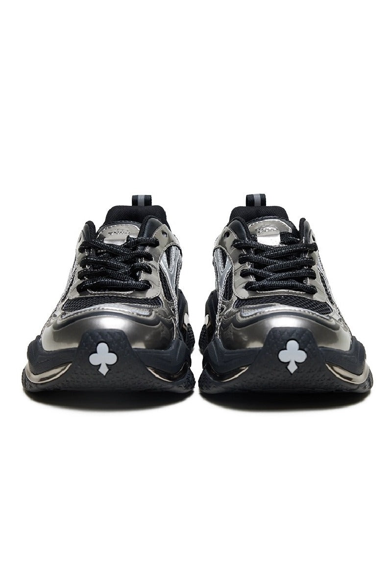 Metallic Chrome Finished Breathable Dad Sneakers - Shoot Brand