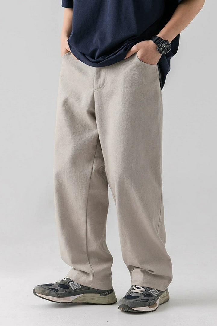 Washed Cotton Relaxed Trousers