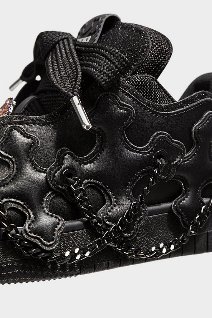 Cross Chain Black Sneakers