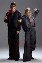 Glossy Colorblock Reflective Track Pants