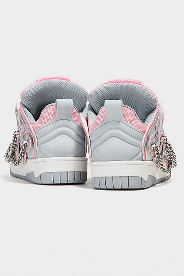 Cross Chain Pink Sneakers