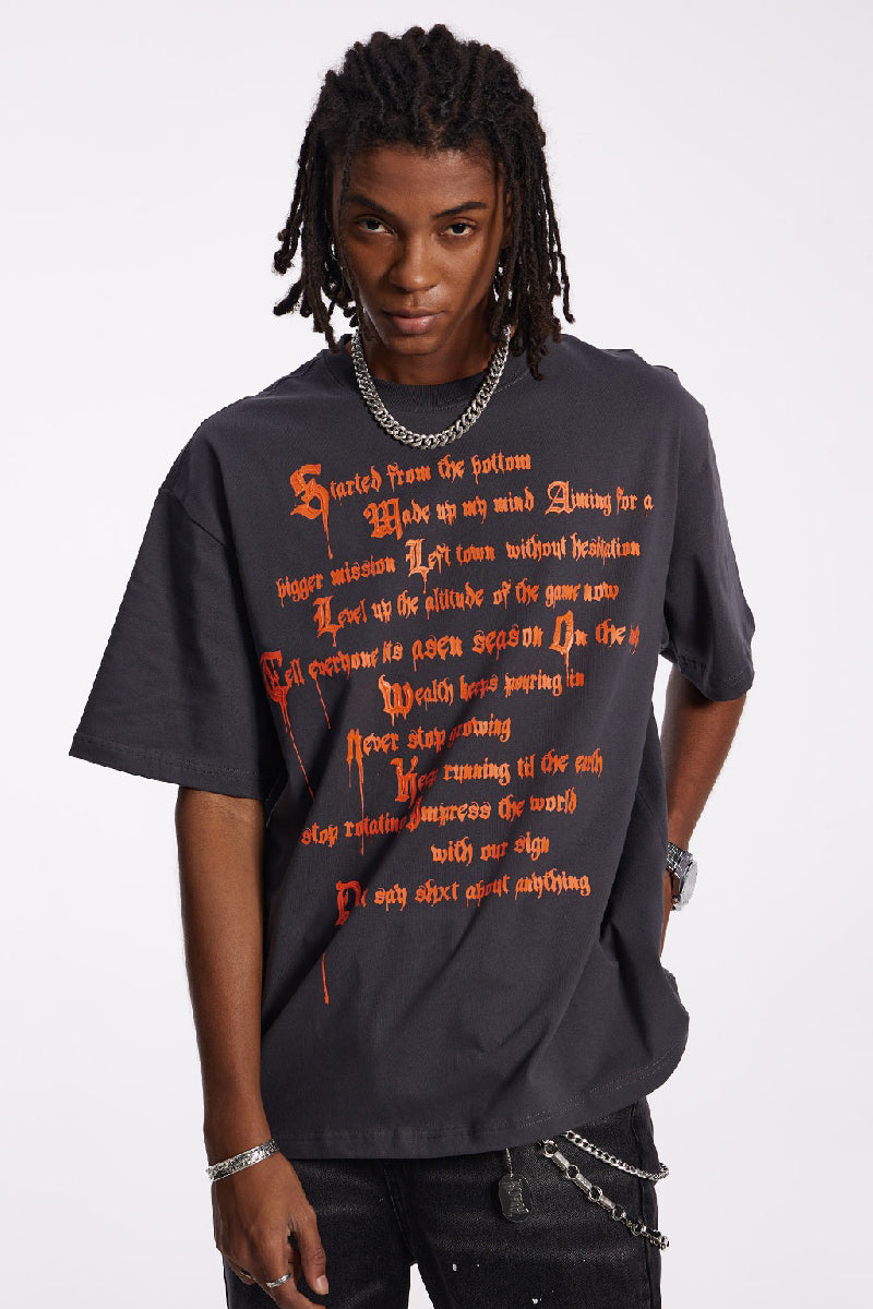 Poetry Print Hip Hop T-Shirt