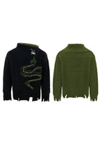Pearl Snake Fleece Turtleneck Sweater