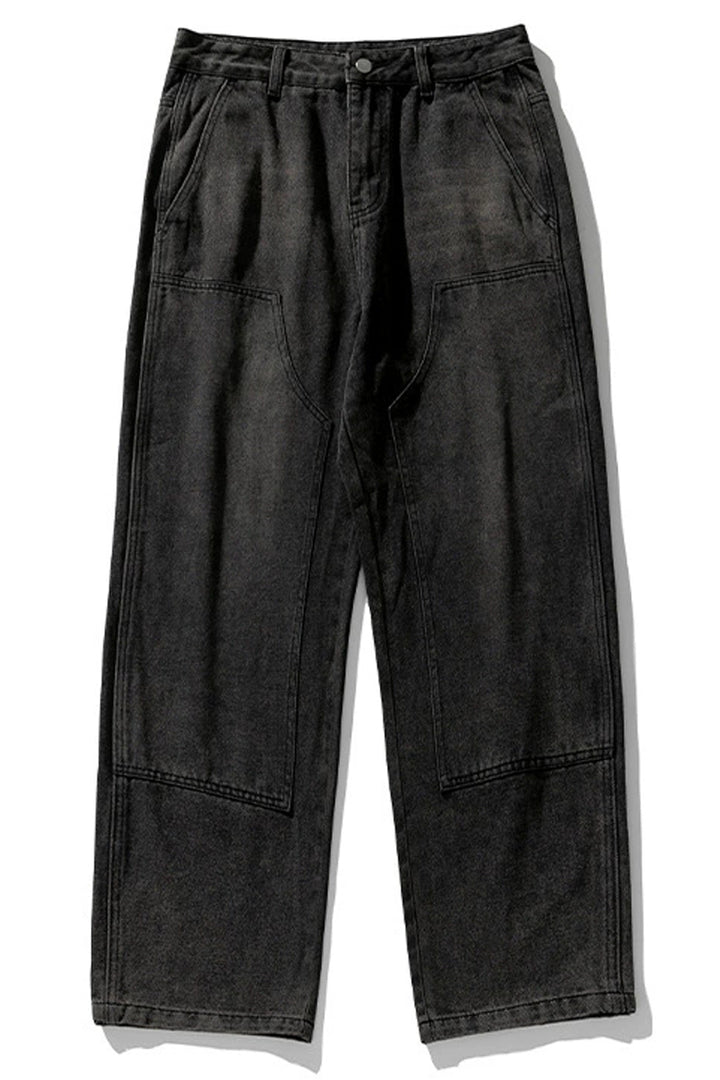 Washed Double-Knee Work Jeans