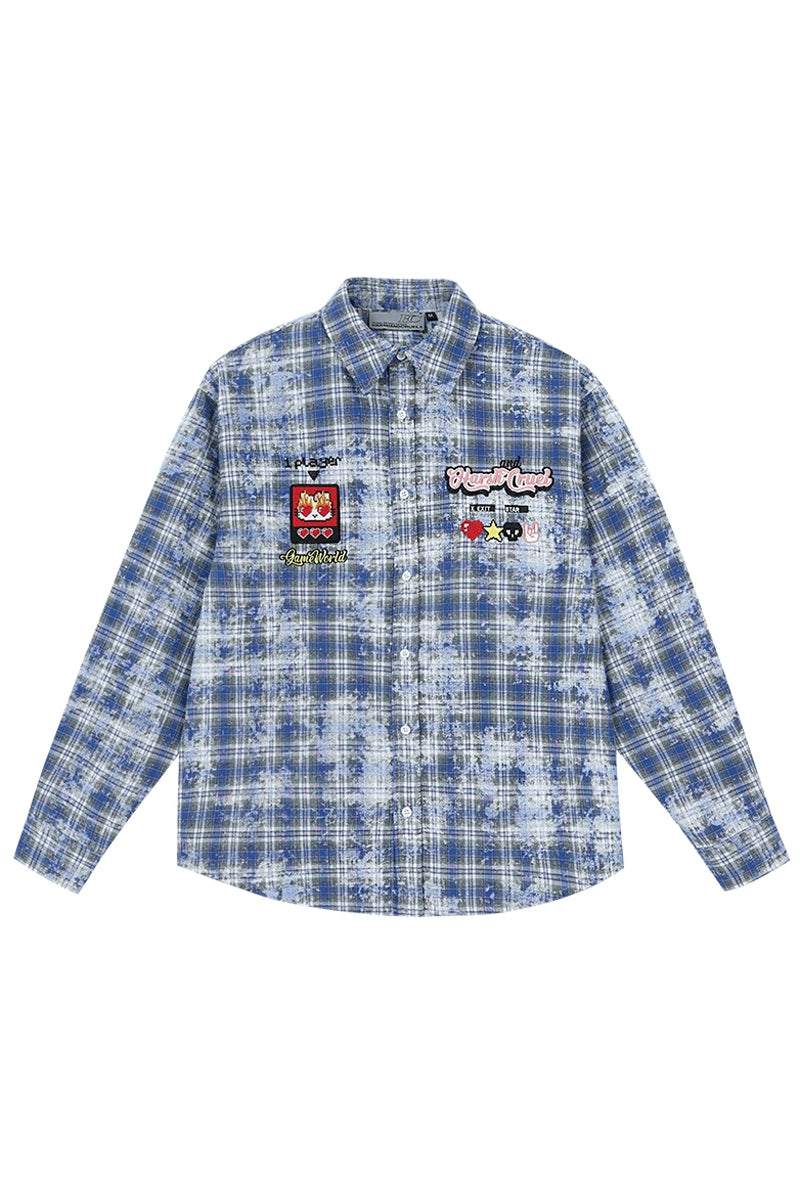 Mosaic Patchwork Plaid Shirt Jacket